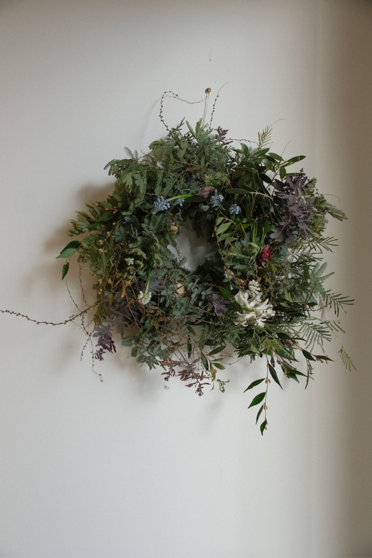 草木と球根の輪(ノンワイヤーリース)