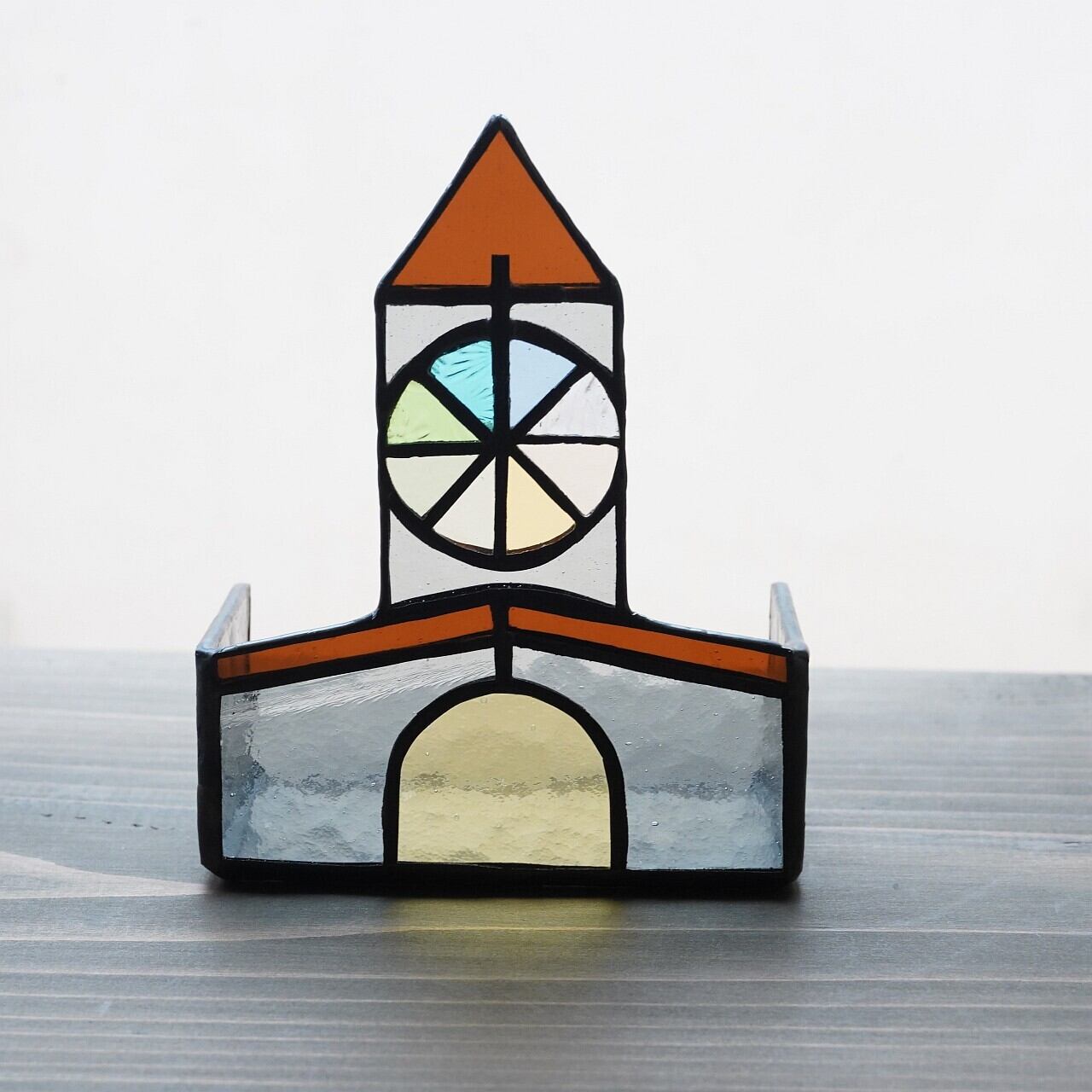 【森中 美佐江】ステンドグラス カテドラルのキャンドルホルダーB