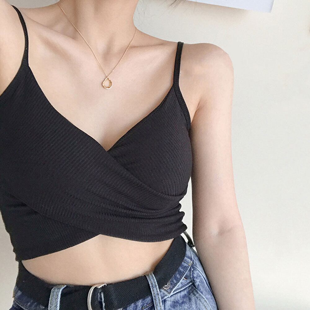 キャミソール カップ付き レディース 春夏 韓国 インナー トップス 大人 かわいい へそ出し フロントクロス おしゃれ ブラキャミ きれいめ 大人可愛い 大人女子