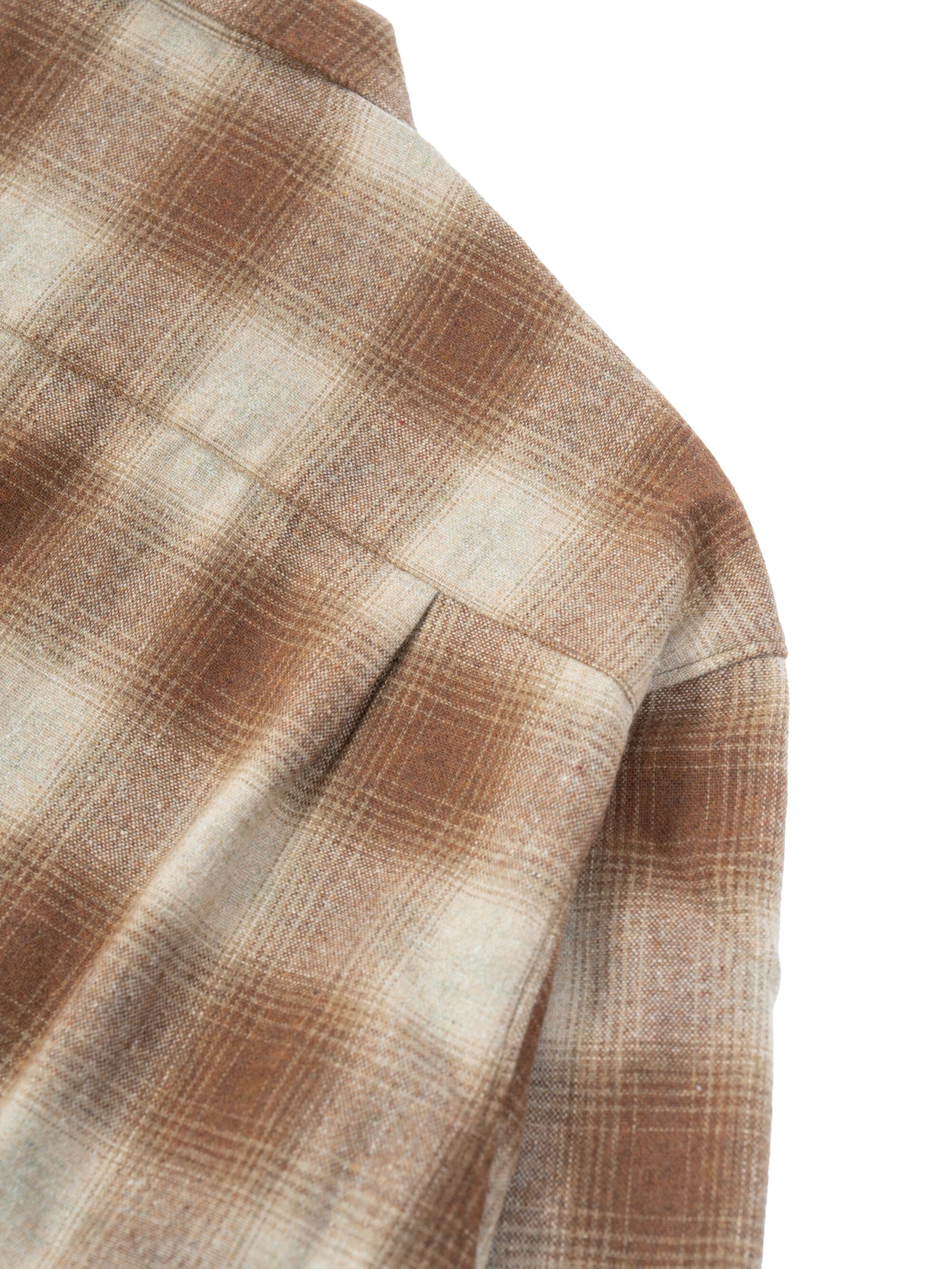 Ombre Check Shirt Jacket (beige×brown) | OVY
