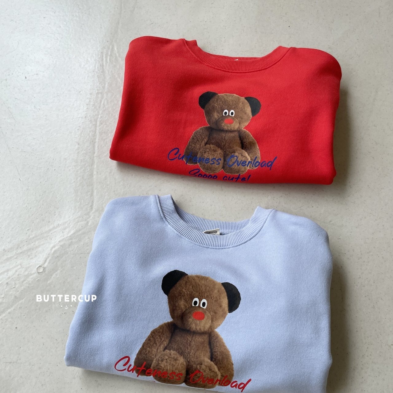 【Butter cup】ビッグベアスウェット 80〜110cm レッド 241020 - 13