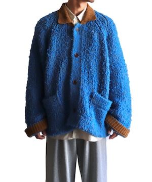 Kota Gushiken / KGAW25-K09  FISHERMAN’S WOOL FUR JACKET (LIGHT BLUE)