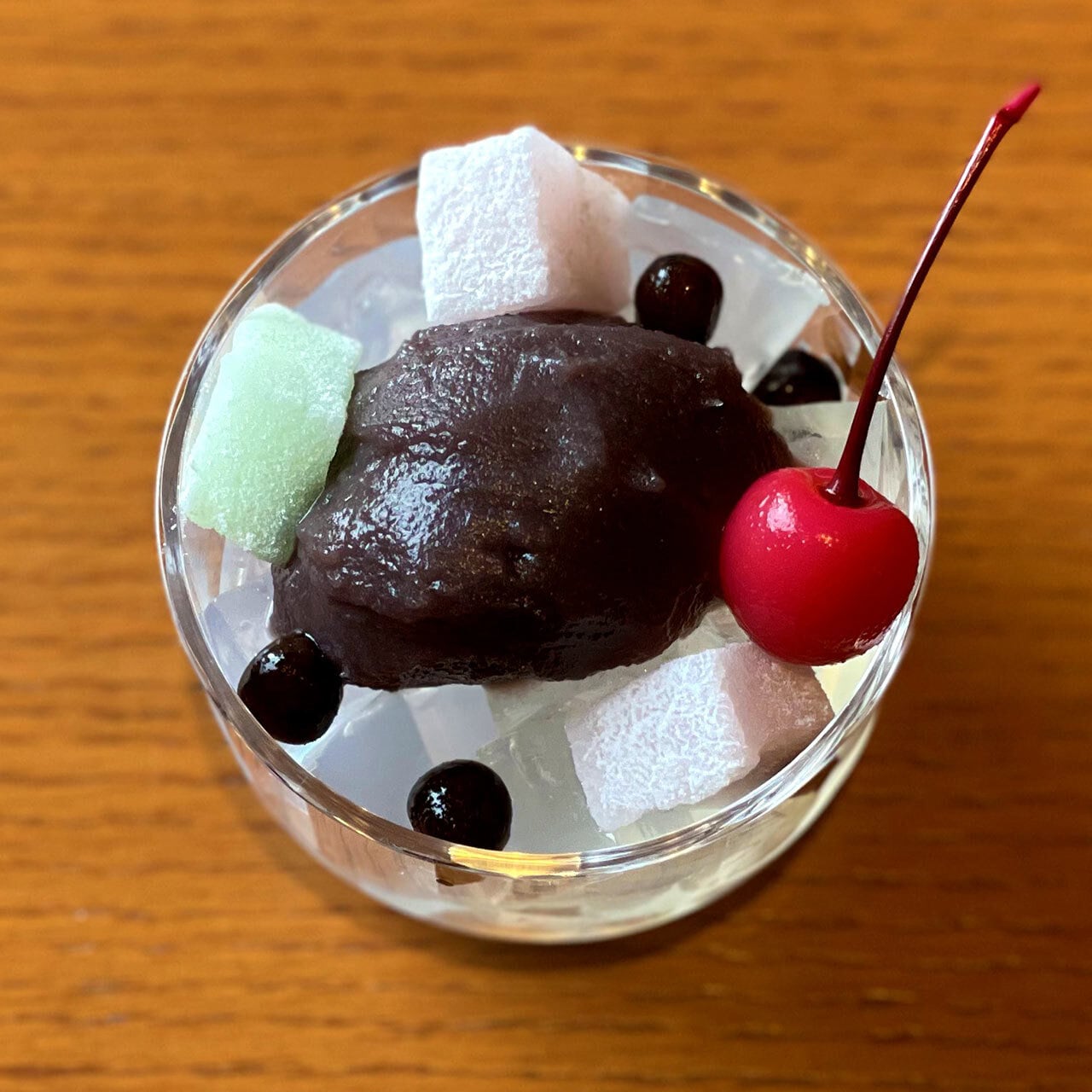 希少❗️木製　あんみつ　寒天突き　カフェ　甘味処　和菓子 大変ご好評いただいております季節限定の「杏子餡あんみつ」ですが、8