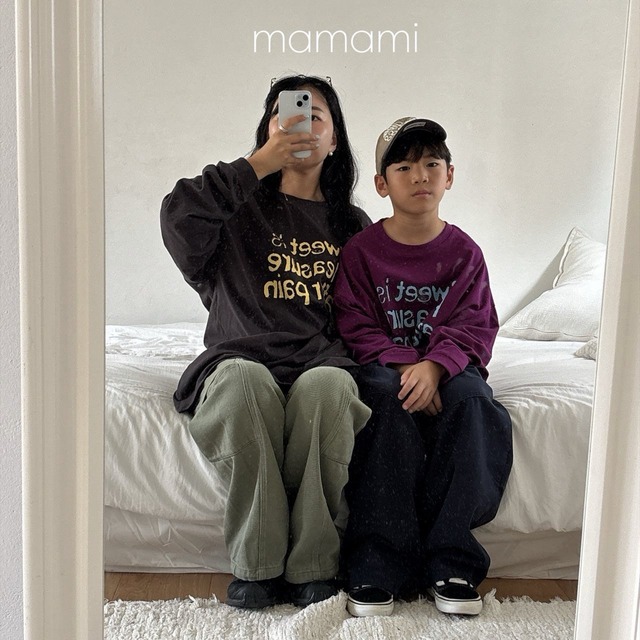 【取寄】mamami｜sweet letter tee (mom)｜スウィートレターTシャツ(ママ)｜FREE｜mom｜26 autumn
