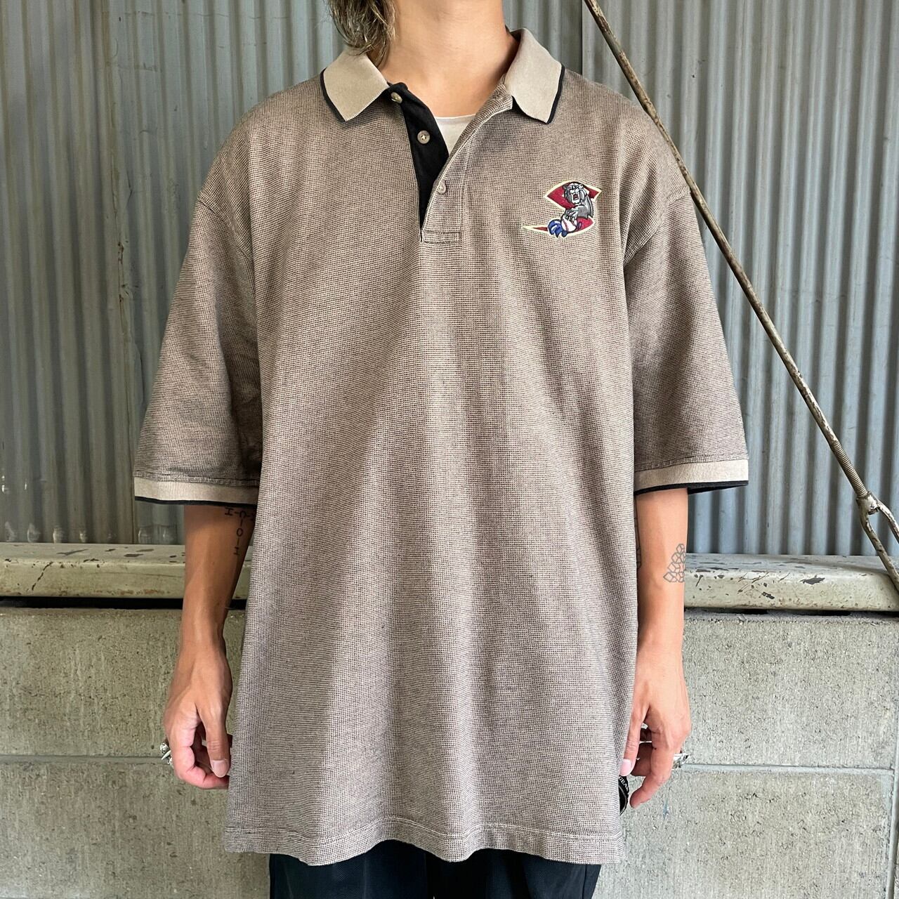 GEAR FOR SPORTS チーム ロゴ刺繍 ポロシャツメンズXL 古着 ブラウン