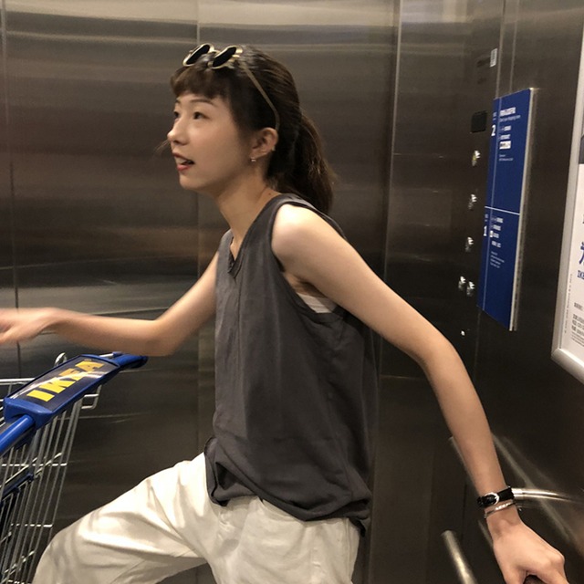 レッドサマースタイルルーズノースリーブシャツ トップス 夏物 スーパーモール10911208829