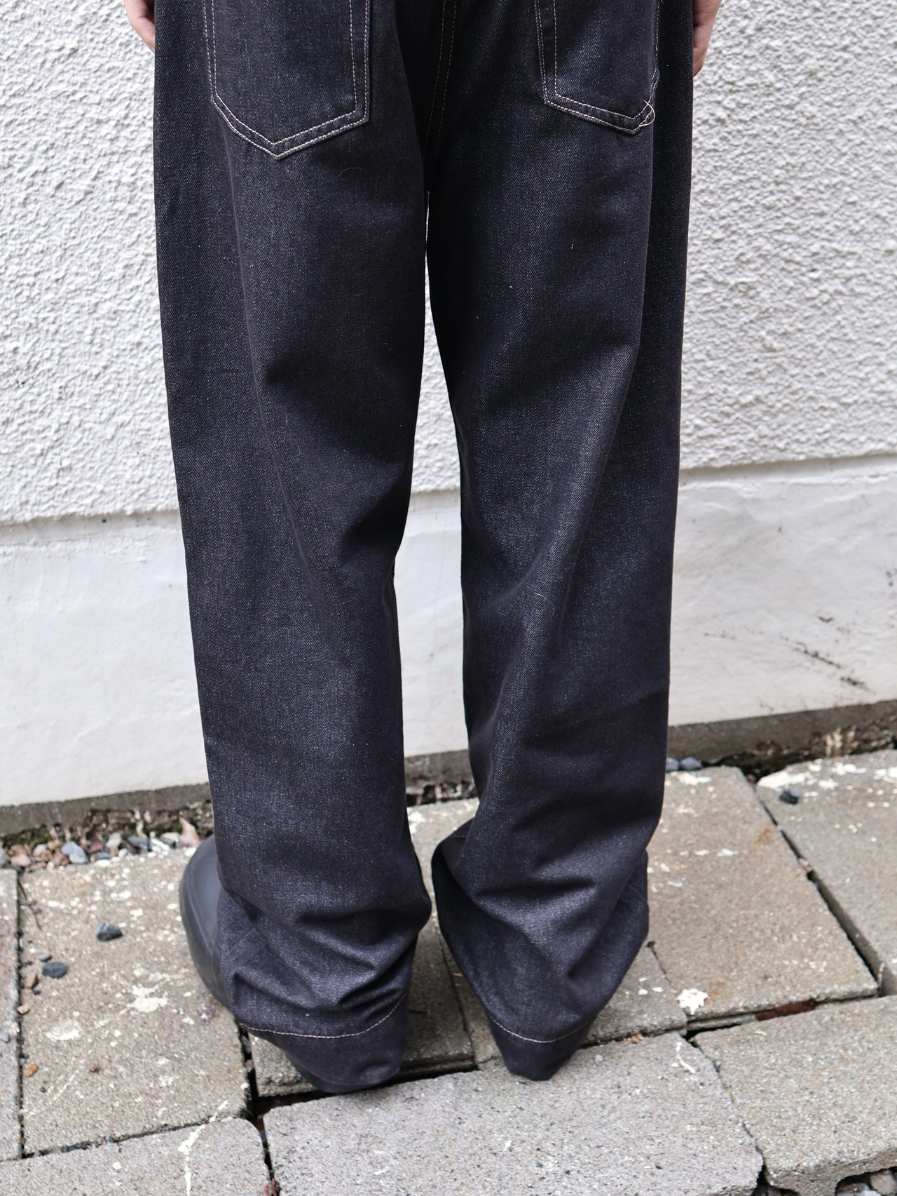 wide straight denim pants