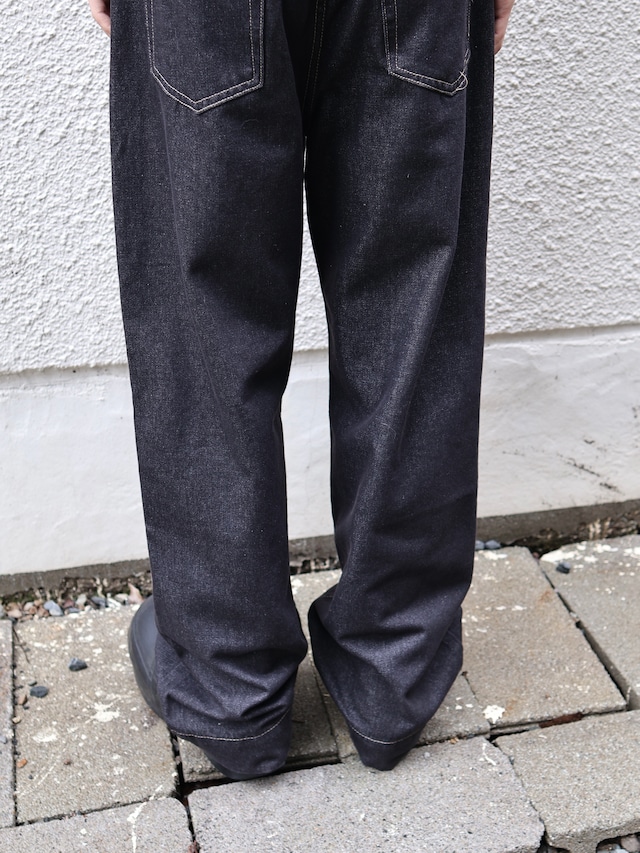 wide straight denim pants