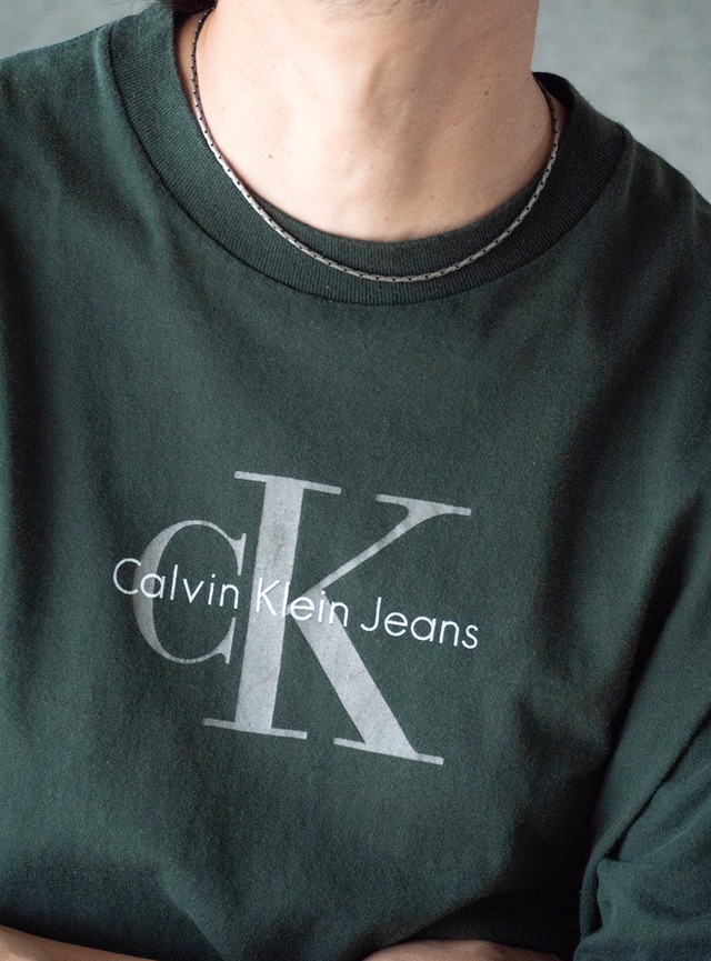 "Calvin Klein Jeans" 1990s MADE IN U.S.A. logo tee