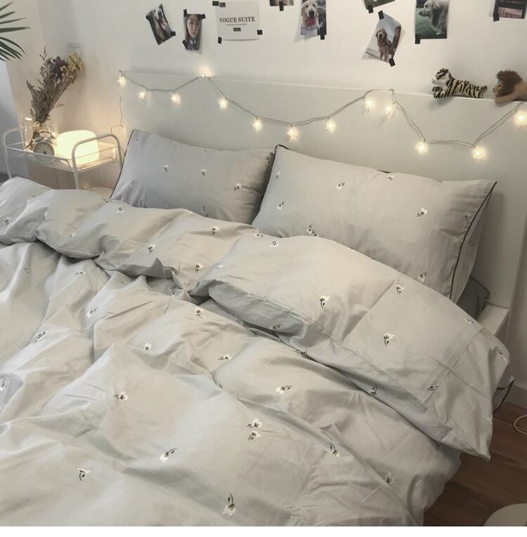 花柄 ベッドカバーセット コットン フリル 掛け布団カバー 3点セット グレー 寝具 韓国インテリア Choice 31 レディースファッション通販 花柄 ベッドカバーセット コットン フリル 掛け布団カバー 3点セット グレー 寝具 韓国インテリア Choice 31 レディースファッション通販