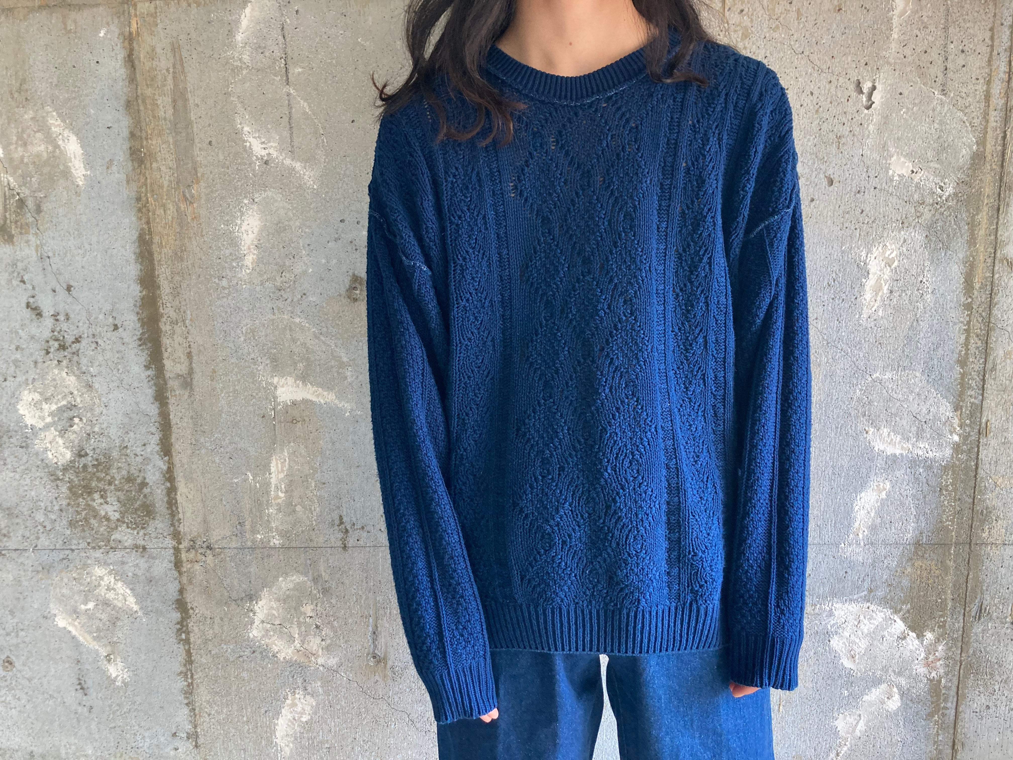 90s indigo dyed cotton knit 1990年代 インディゴ染め コットンニット