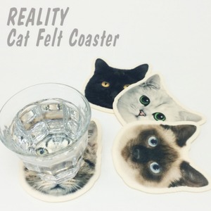 ネコ顔コースター/REALITYCOASTER【キッチン雑貨/Brounie１】