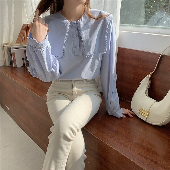 riko リコ  ビッグカラーブラウス Big collar blouse | RIKO