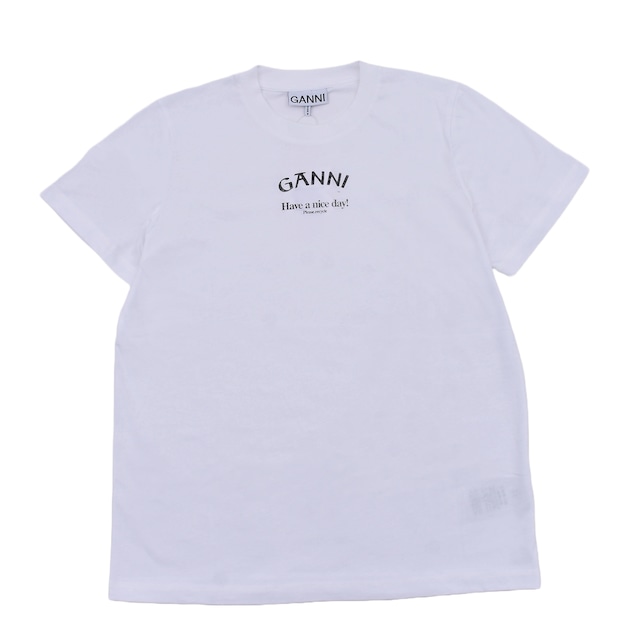 【GANNI】Thin Jersey Relaxed O-neck T-shirt