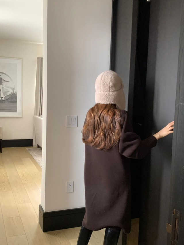 (OUNCE) volume  sleeve knit onepiece / 3color