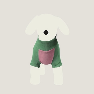 【即納】GOPE Dog Raglan Turtleneck｜Green × Pink