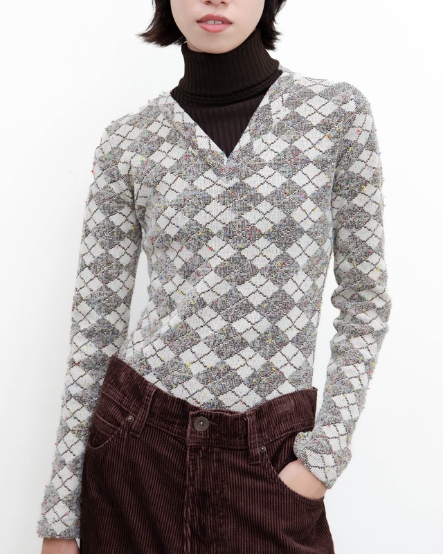 1970s argyle layered bodysuit