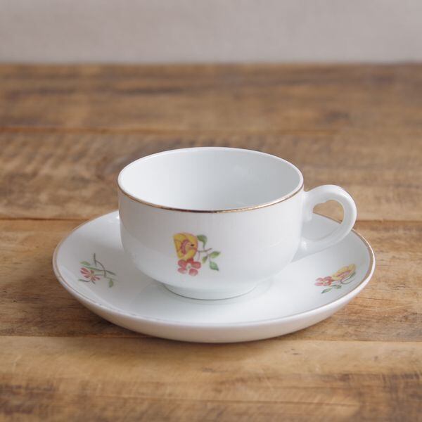 アラビア フィンランド 黄色 赤 花柄 デミタスカップ ソーサー ARABIA  