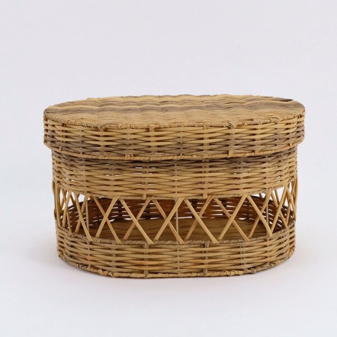 Oval basket with washable lid (Lsize)