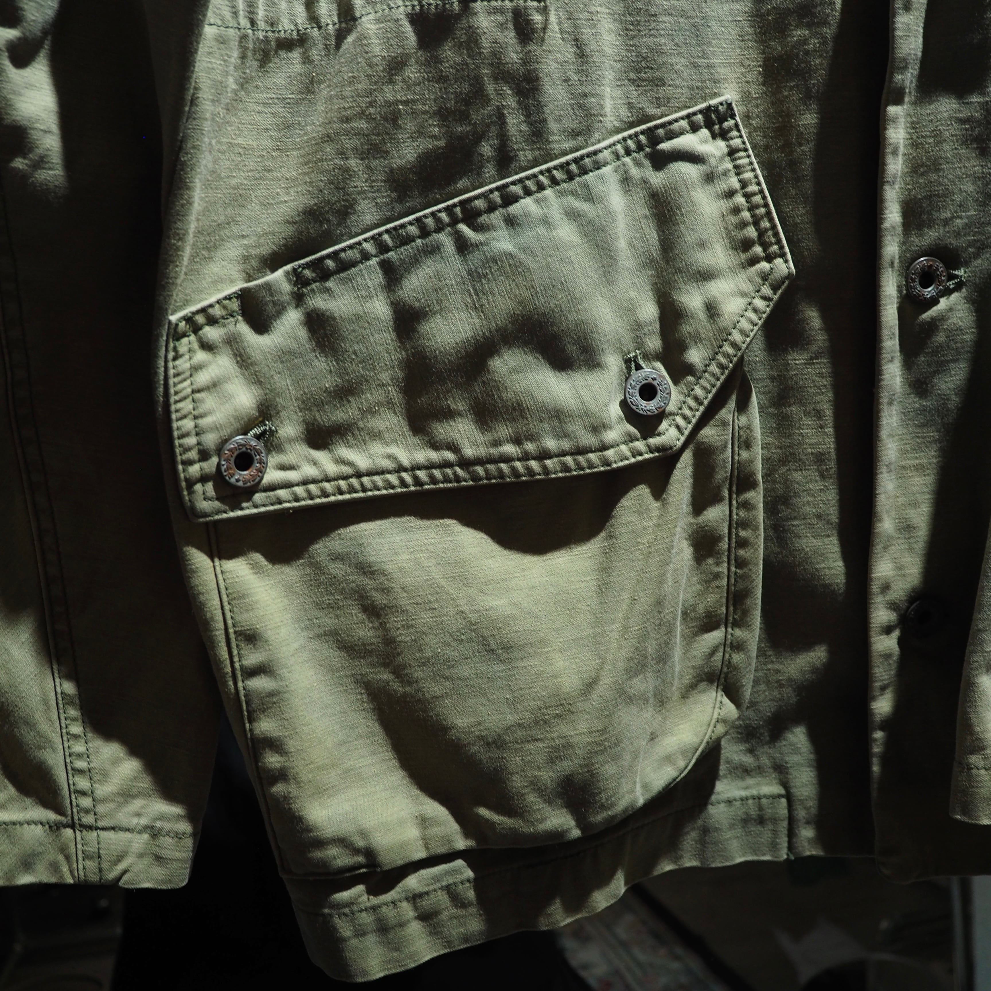 " MasterKey " No collar aging processing military jacket