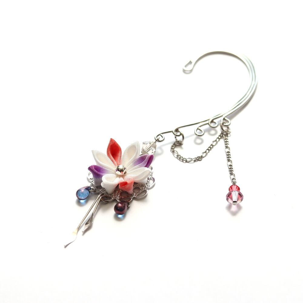 2秒で可愛いイヤーフック よあけ | 現代つまみ細工漣-Ren-