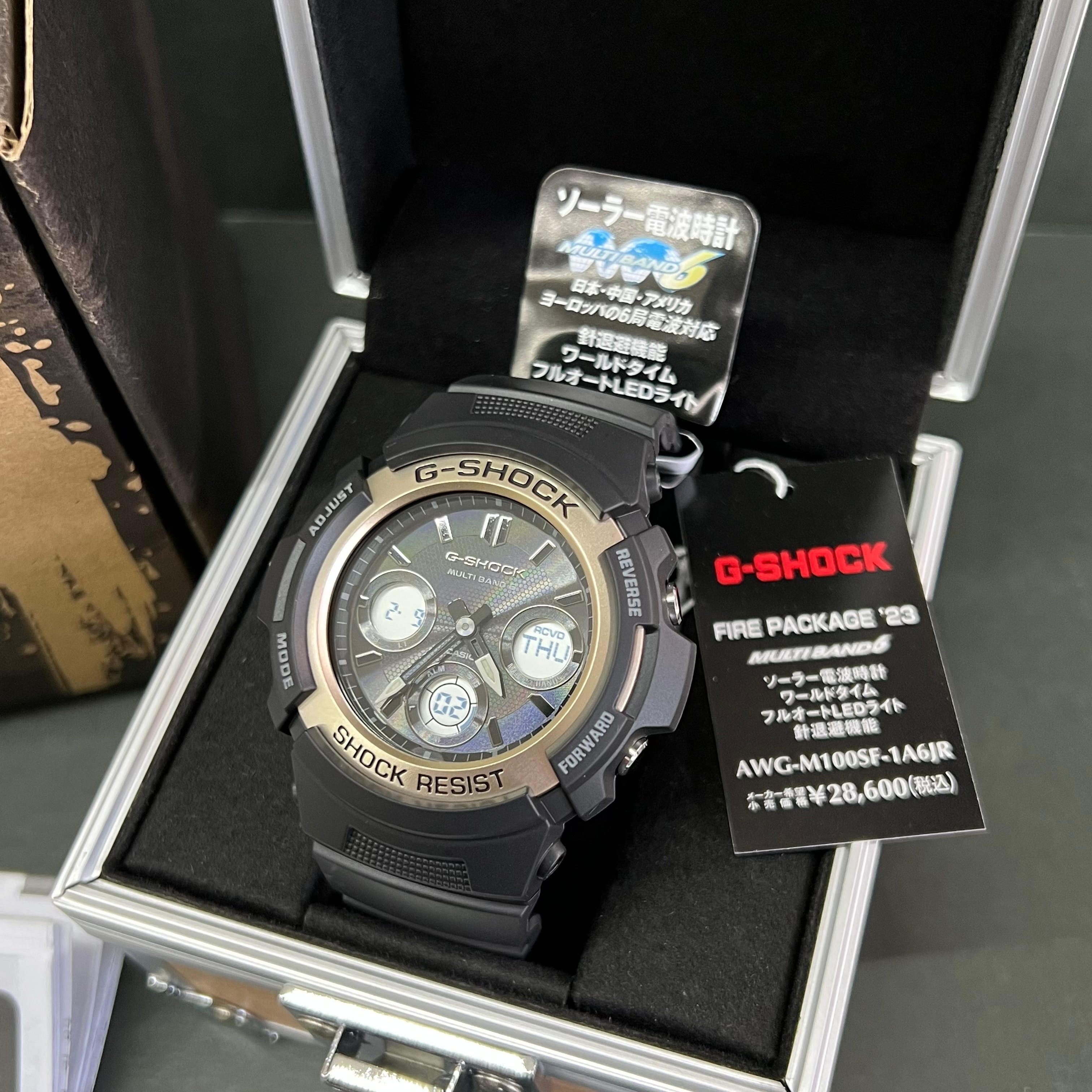 特価☆カシオ G-SHOCK 限定品 AWG-M100SF-1A6JR [FIRE PACKAGE '23 ...