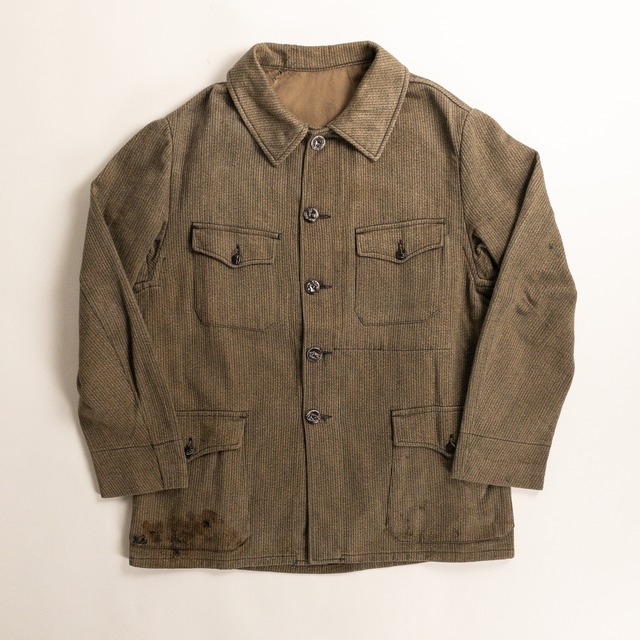 1950s "Tres Souples" French Brown Cotton Pique Hunting Jacket