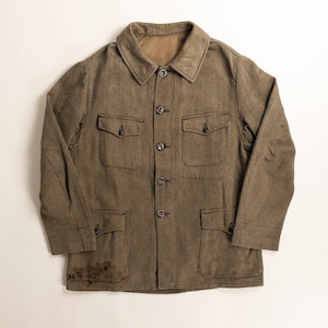 1950s "Tres Souples" French Brown Cotton Pique Hunting Jacket