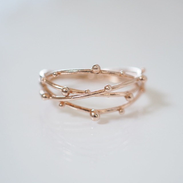 雫リング(pink gold)
