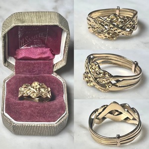 vintage 9ct gold puzzle ring