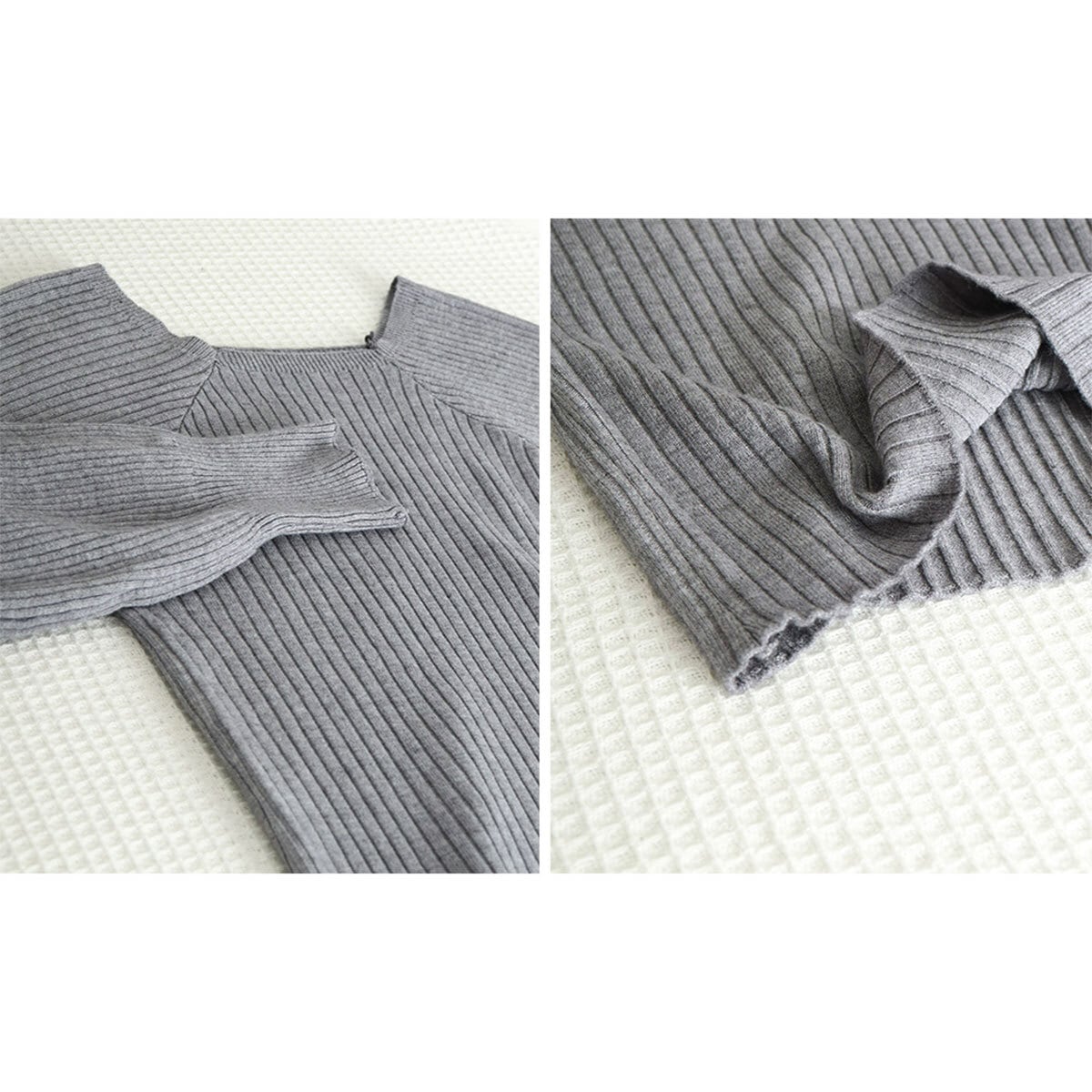 リブニット セーター スクエアネック レディース 秋冬 韓国 きれいめ 大人 かわいい カジュアル おしゃれ ゆったり 暖かい ニット 長袖 ぽわん袖 大人可愛い 大人女子