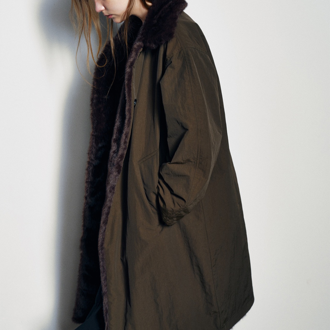 Faux Fur Long Coat T3959