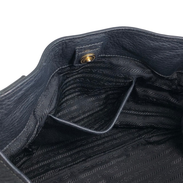 PRADA プラダ トートバッグ ブラック ロゴ レザー ラウンド vintage ヴィンテージ オールド 3ksgpr