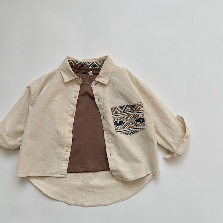 【BABY&KID】春新作ヴァンテージポケットデザインシャツ