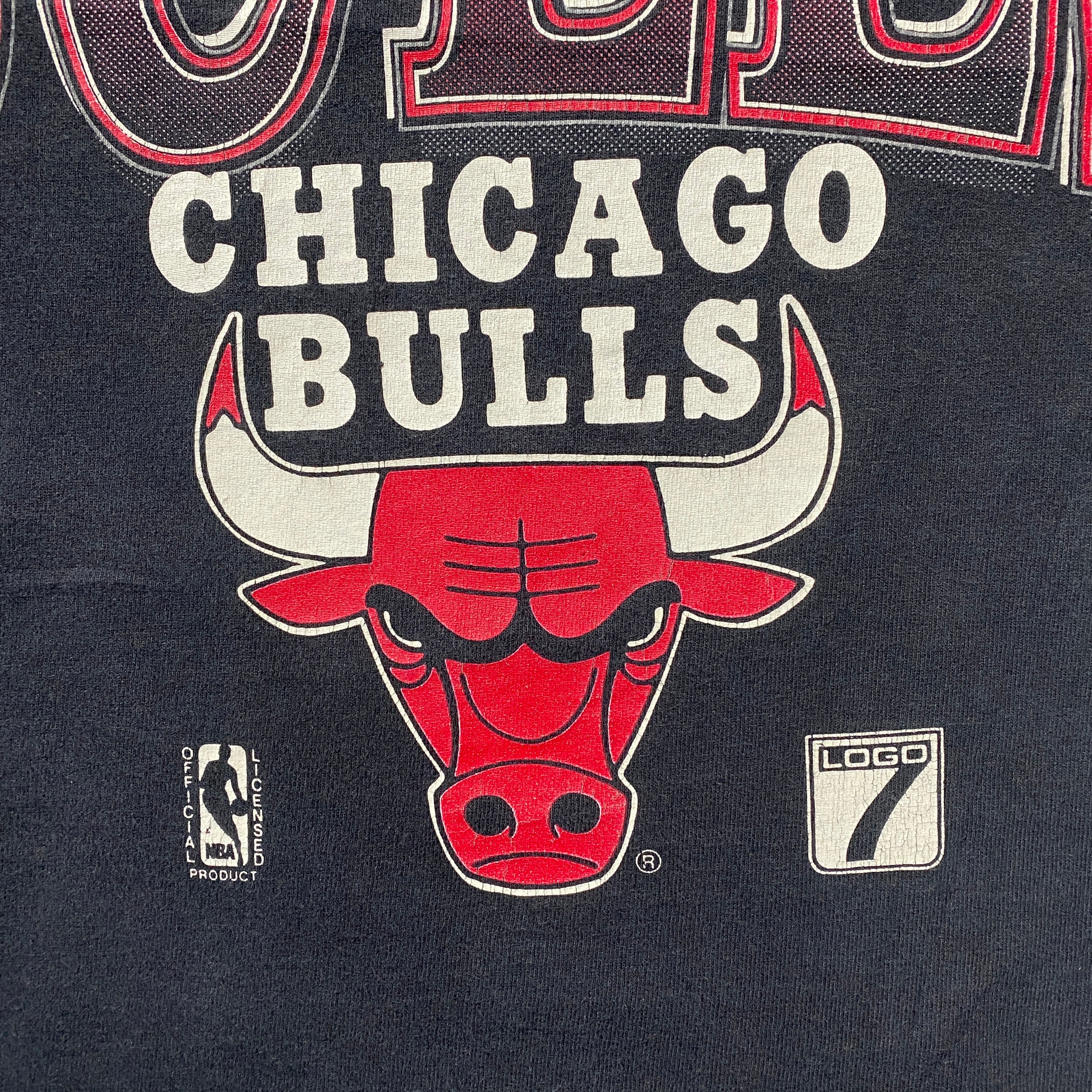 90's LOGO7 CHICAGO BULLS NBA シカゴブルズ プリント シングル