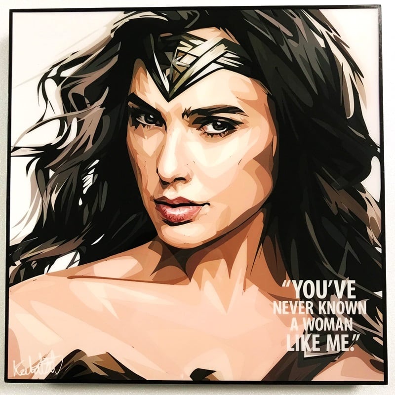 Wonder Woman ワンダーウーマン ポップアートパネル Keetatat Sitthiket ポップアートフレーム ポップアートボード グラフィックアート ウォールアート 絵画 壁立て 壁掛けインテリア 額 ポスター プレゼント ギフト インスタ映え 映画 キータタットシティケット