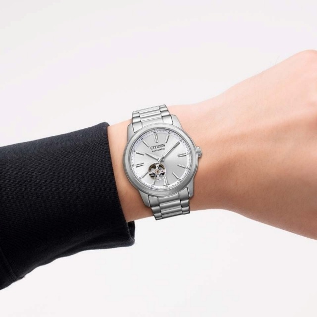CITIZEN COLLECTION シチズンコレクション 機械式 自動巻き オープンハート シースルーバック メンズ腕時計 NH9150-52A