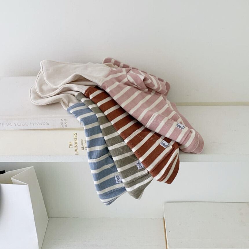 《予約》№TL0002 ストライプフードジップアップ全4色