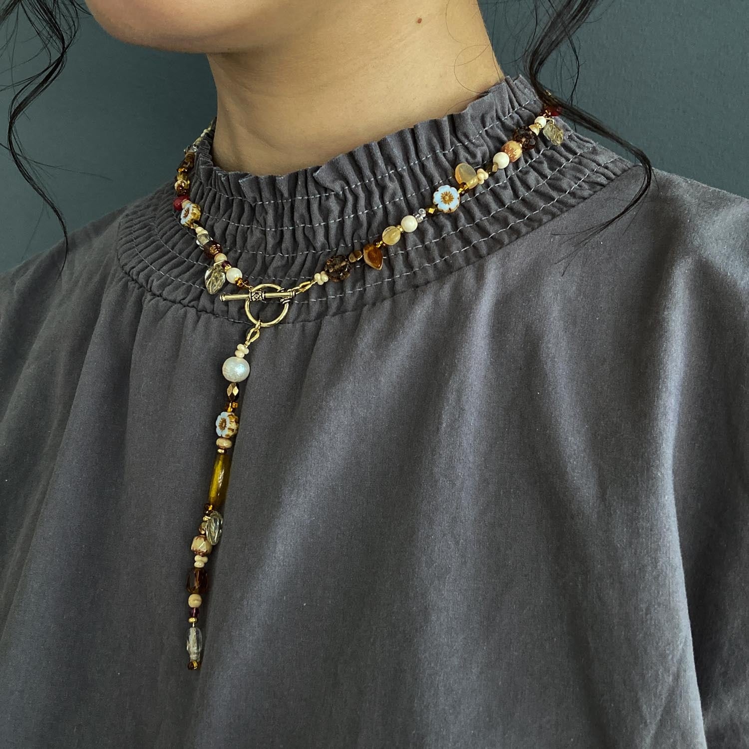 再入荷〉Chii チェコビーズイエローミックス 2wayネックレス | Dua