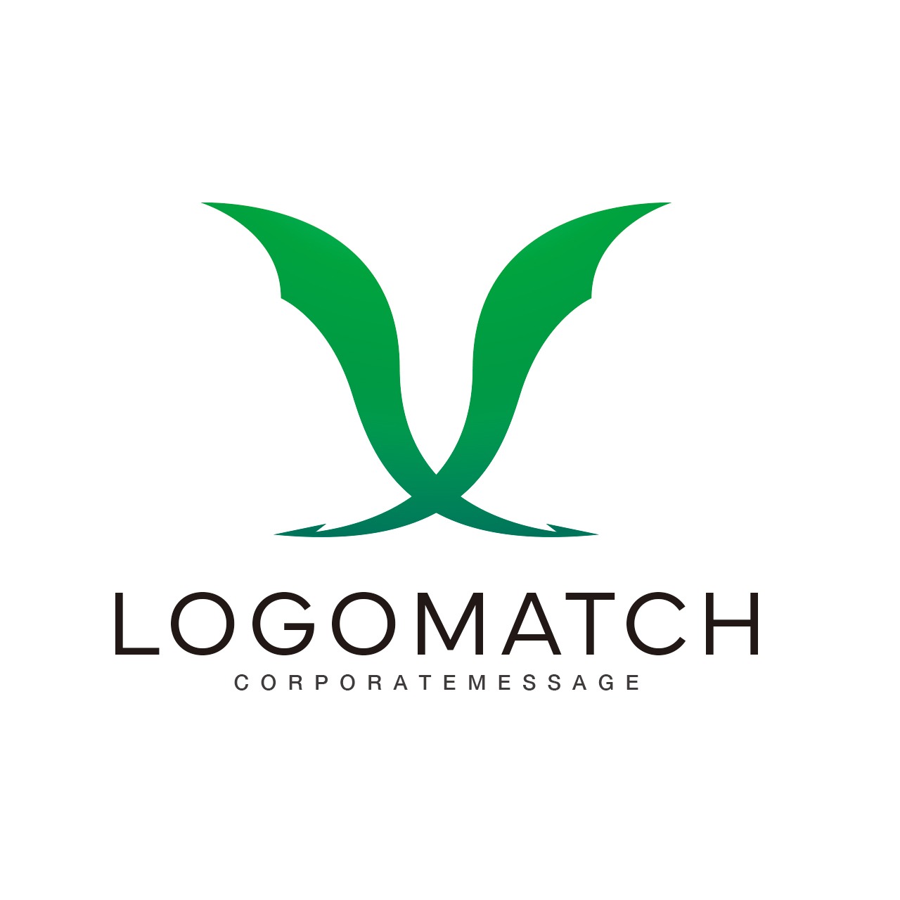 力強い飛躍と調和のロゴ