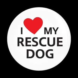 078番 ゴーバッジ I LOVE MY RESCUE DOG