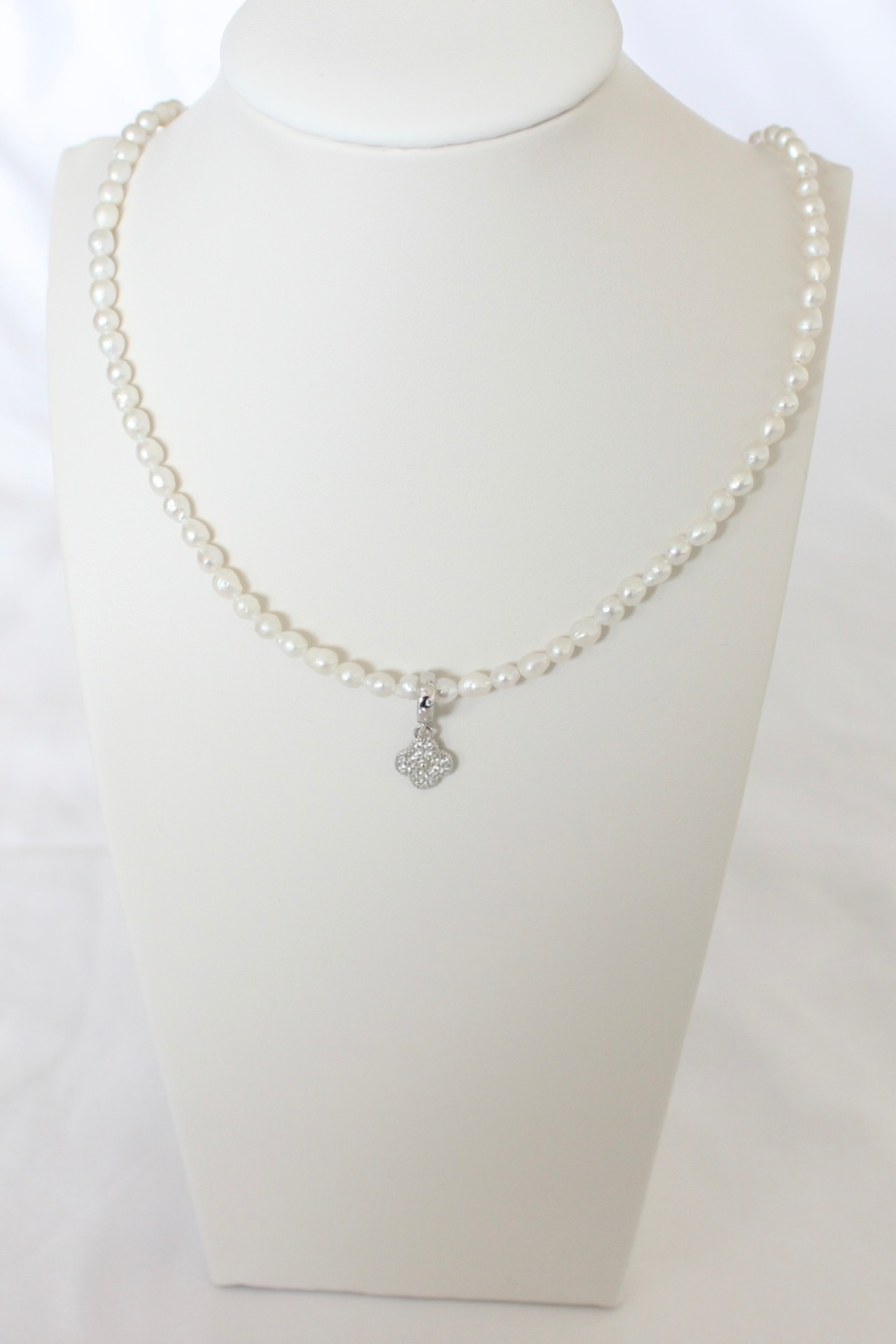 clover pearl 2way necklace SV925