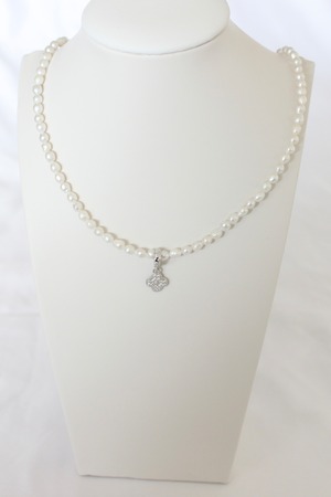 clover pearl 2way necklace SV925