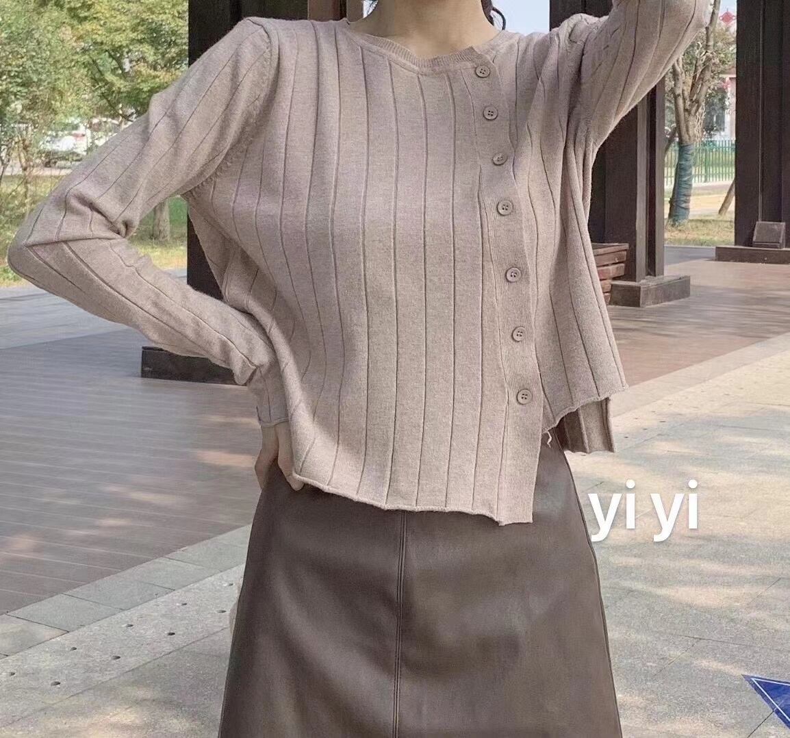 アシンメトリー　変形カーディガン　AJ111-536