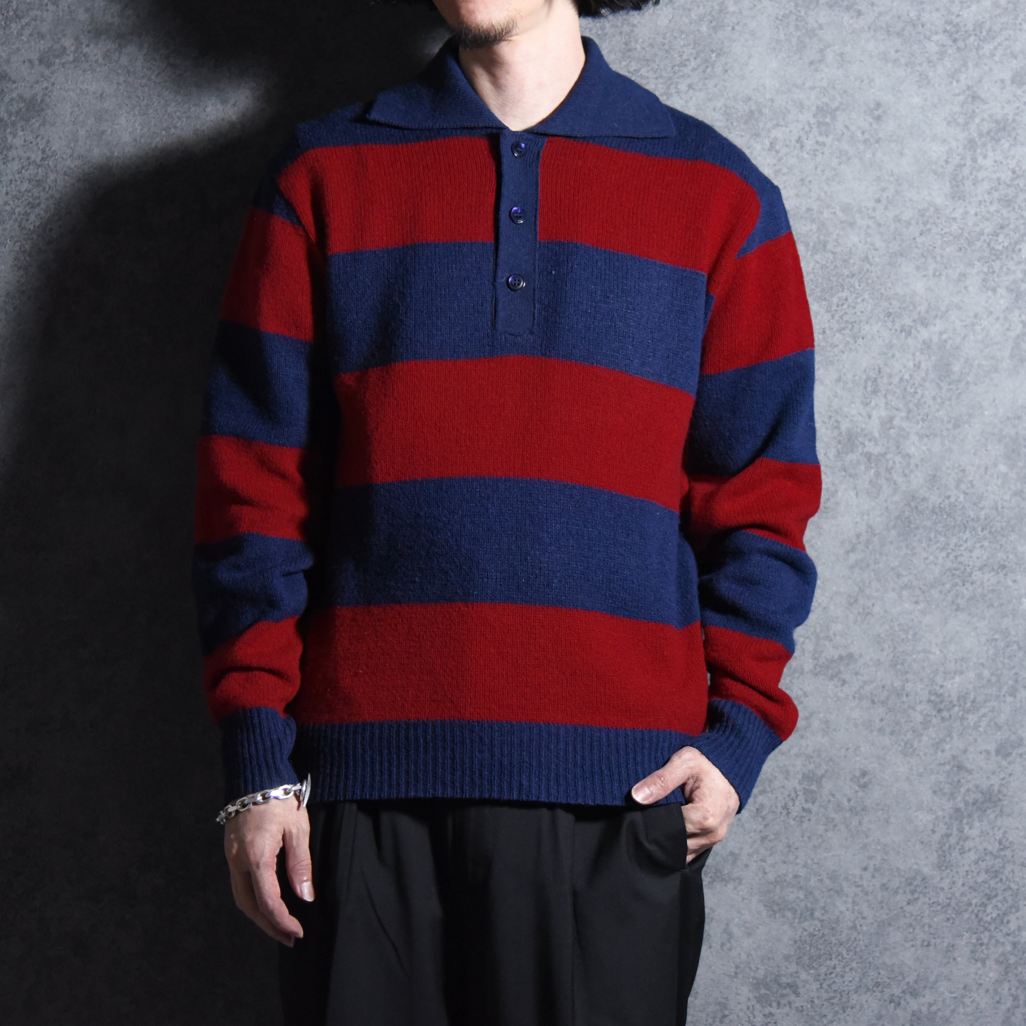 60-70s Jersild Border Knit Polo Shirts ジャーシルド ボーダー
