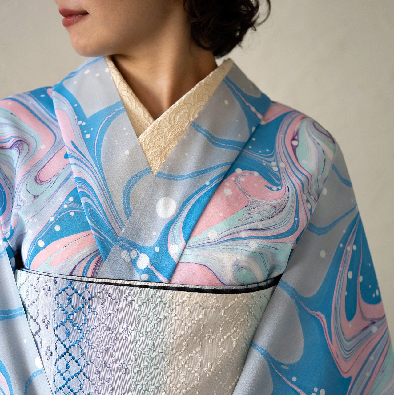 「人魚のうた」蝶柄❤︎〜セオアルファ　浴衣・夏着物・単衣