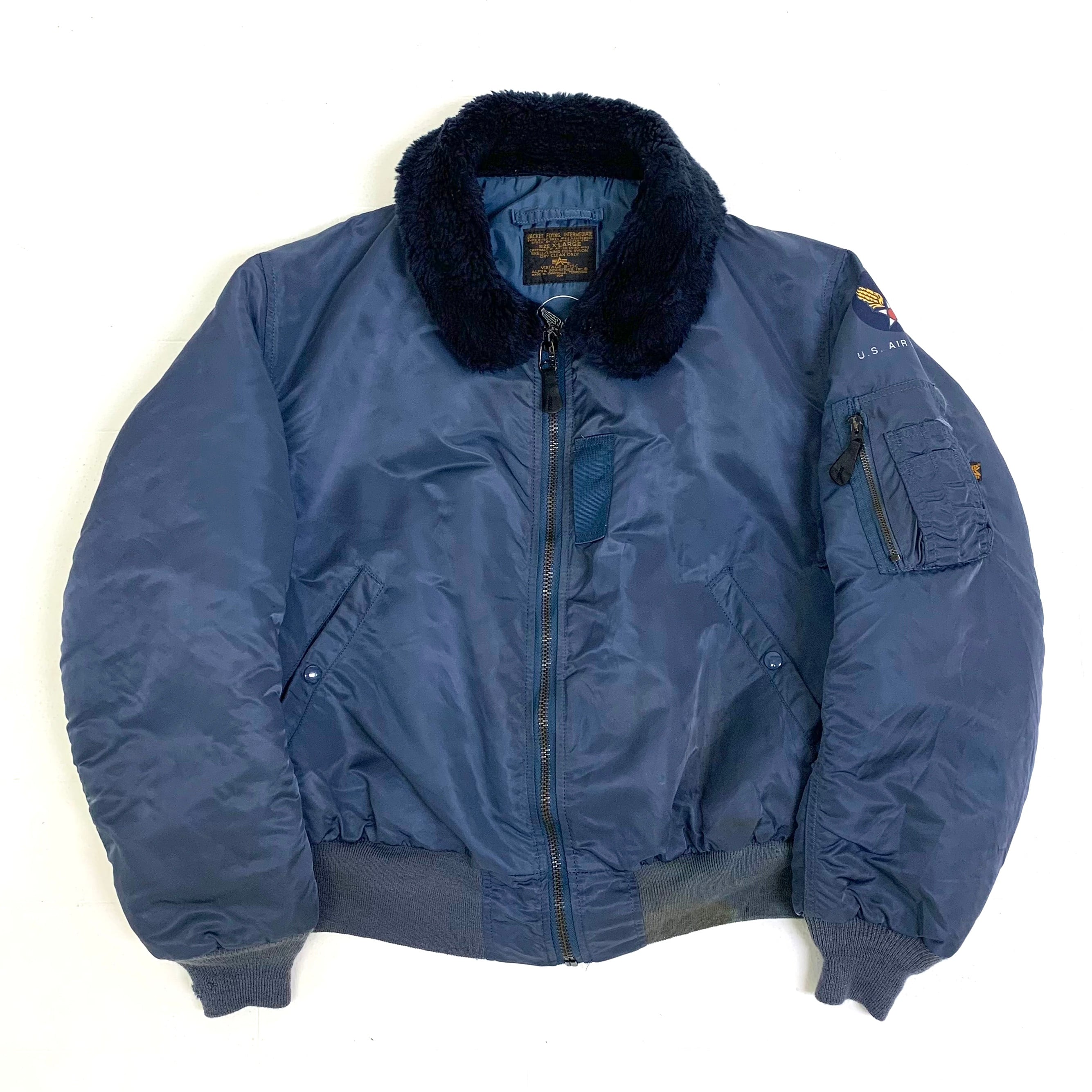 0241 / 1990's alpha B-15C flight jacket ブルー フライトジャケット