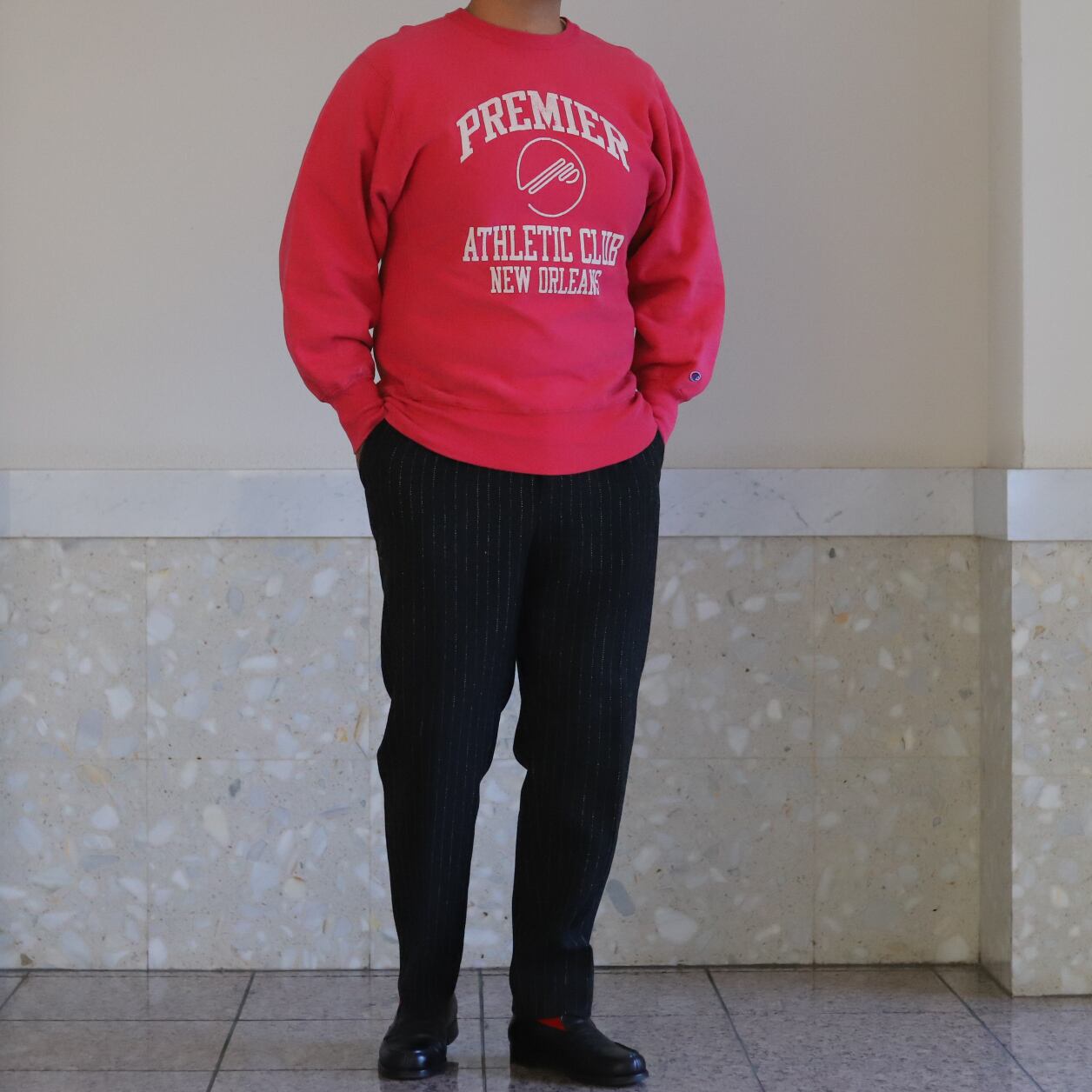 逸品】90s champion Reverse Weave Crew fade Pink 