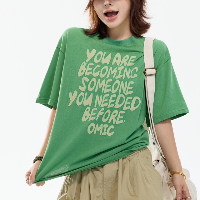 soft lettering short-sleeve tee　ソフトレタリング半袖ティー　J2054