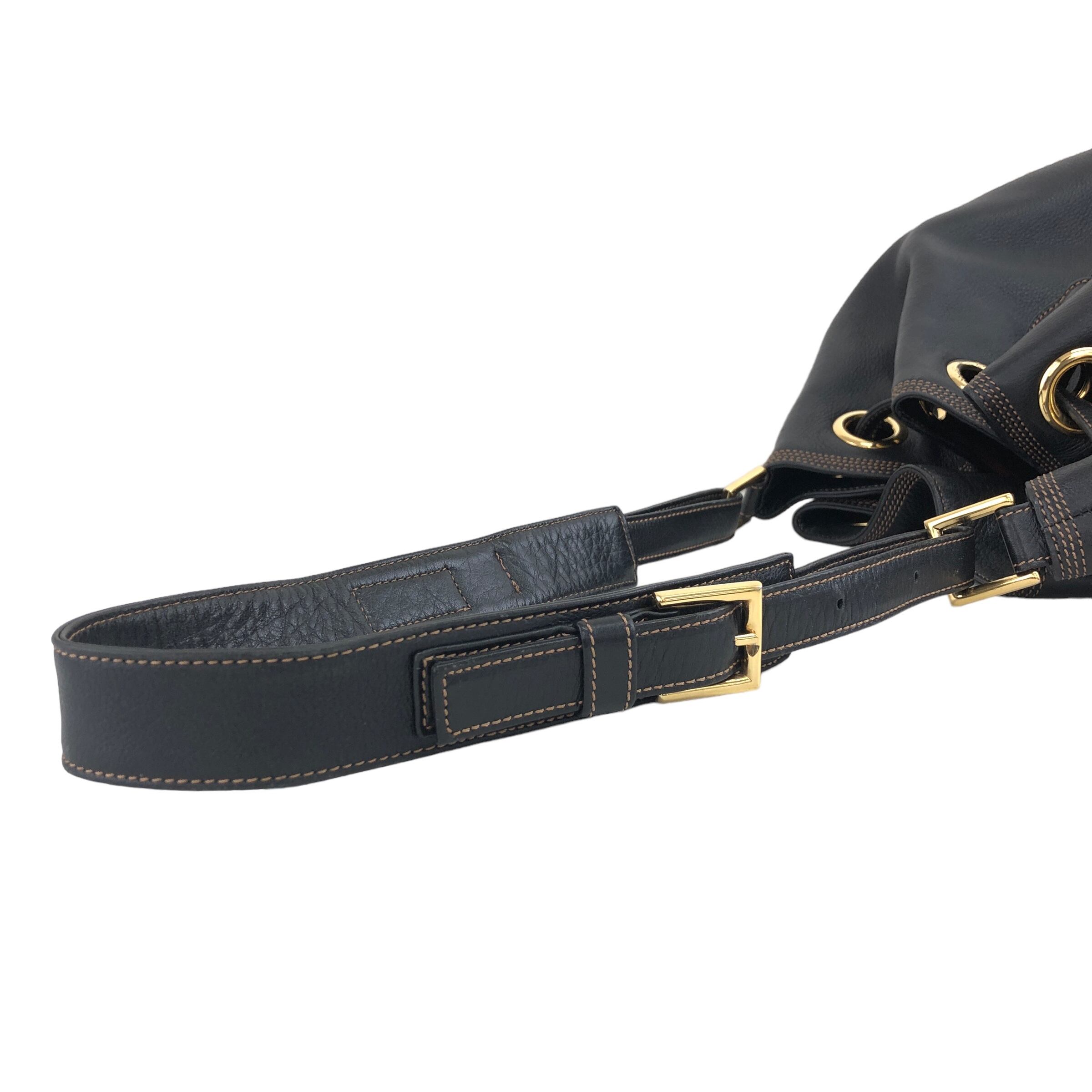 LOEWE ロエベ アナグラム 巾着 ショルダーバッグ ブラック vintage
